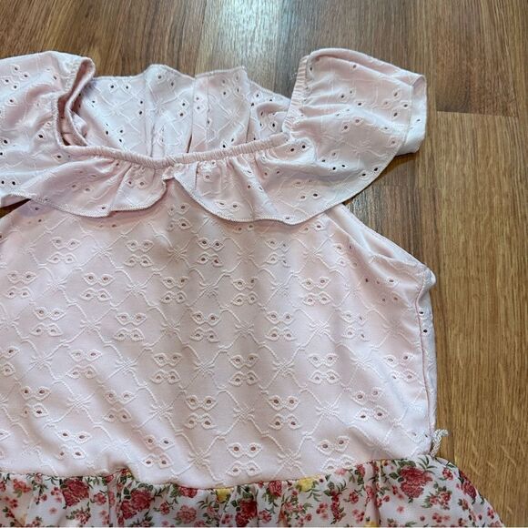 Knitworks girls pink and floral design - size 10 - Picture 2 of 7